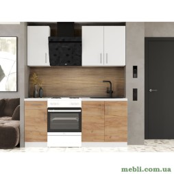 Кухня модульна Еверест Оптіма набір №1 Білий+Дуб крафт золотий 1,8 м
