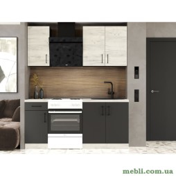 Кухня модульна Еверест Оптіма набір №1 Дуб крафт білий+Антрацит 1,8 м