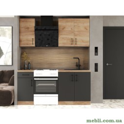 Кухня модульна Еверест Оптіма набір №1 Дуб крафт золотий+Антрацит 1,8 м