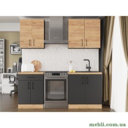 Кухня модульна Еверест Оптіма набір №2 Дуб крафт золотий+Антрацит 2 м