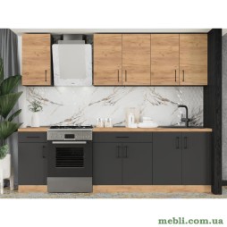 Кухня модульна Еверест Оптіма набір №3 Дуб крафт золотий+Антрацит 2,6 м