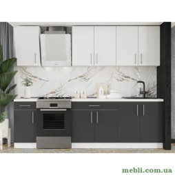 Кухня модульна Еверест Оптіма набір №3 Німфея альба+Антрацит 2,6 м