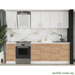 Кухня модульна Еверест Оптіма набір №3 Німфея альба+Дуб крафт золотий 2,6 м
