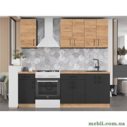 Кухня модульна Еверест Оптіма набір №4 Дуб крафт золотий+Антрацит 2,2 м