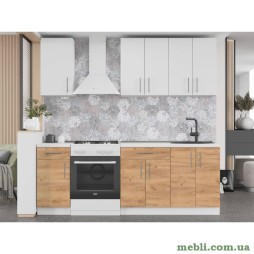 Кухня модульна Еверест Оптіма набір №4 Німфея альба+Дуб крафт золотий 2,2 м