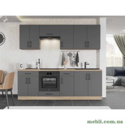 Кухня модульна Еверест Оптіма набір №7 Графіт 2,4 м