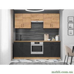 Кухня модульна Еверест Оптіма набір №8 Дуб крафт золотий+Антрацит 2,2 м