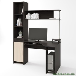 Кутовий стіл з пеналом Еверест Профі тумба Ліва венге/дуб молочний