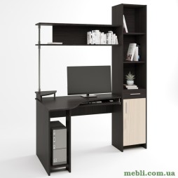 Кутовий стіл з пеналом Еверест Профі тумба Права венге/дуб молочний