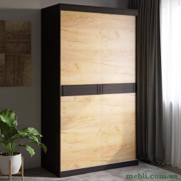 Шафа-купе Еверест Соната 1200 дводверна 120х60х217 венге темний/дуб крафт золотий