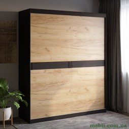 Шафа-купе Еверест Соната 1800 дводверна 180х60х217 венге темний/дуб крафт золотий