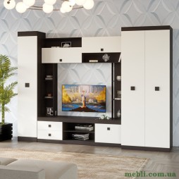 Стінка для вітальні Еверест Соната 3 (модульна - 3 елементи) венге темний/білий