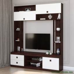 Стінка для вітальні Еверест Соната венге темний/білий