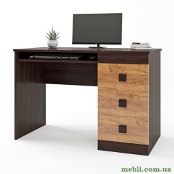 Стіл письмовий Еверест Соната венге темний/дуб крафт золотий