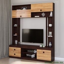 Стінка для вітальні Еверест Соната венге темний/дуб крафт золотий