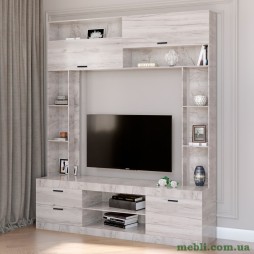 Стінка у вітальню Еверест Соната дуб крафт білий