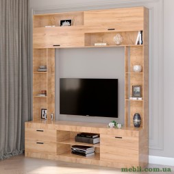 Стінка у вітальню Еверест Соната дуб крафт золотий