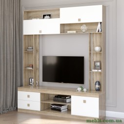 Стінка для вітальні Еверест Соната дуб сонома/білий