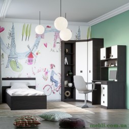 Спальня Дитяча Еверест Соната Комплект 11 (модульна - 6 елементів) венге темний/білий