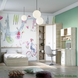Спальня Дитяча Еверест Соната Комплект 11 (модульна - 6 елементів) дуб сонома/білий