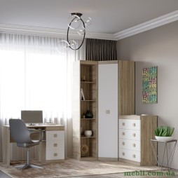 Дитяча стінка Еверест Соната Комплект 5 (модульна - 4 елементи) дуб сонома/білий