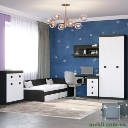 Спальня Дитяча Еверест Соната Комплект 6 (модульна - 5 елементів) венге темний/білий