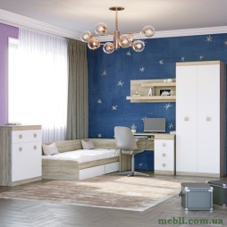 Спальня Дитяча Еверест Соната Комплект 6 (модульна - 5 елементів) дуб сонома/білий