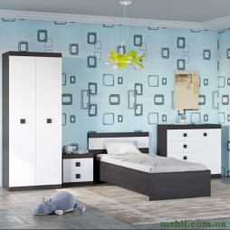 Спальня Дитяча Еверест Соната Комплект 7 (модульна - 4 елементи) венге темний/білий