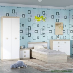 Спальня Дитяча Еверест Соната Комплект 7 (модульна - 4 елементи) дуб сонома/білий