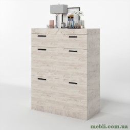 Тумба для взуття Еверест Соната ТО-800 80х38х106 дуб крафт білий