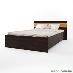 Ліжко двоспальне Еверест Соната-1400 140х200 венге темний/дуб крафт золотий