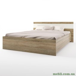 Ліжко двоспальне Еверест Соната-1600 160х200 дуб сонома/білий