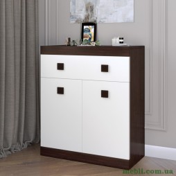 Комод з дверима та ящиком Еверест Соната-4 80х38х94 венге/білий