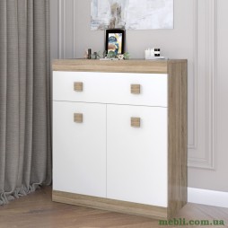 Комод з дверима та ящиком Еверест Соната-4 80х38х94 дуб сонома/білий