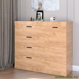 Комод с дверцятами і 4-ма ящиками Еверест Соната-5 105х38х94 дуб крафт золотий