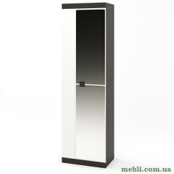 Шафа розпашна Еверест Соната-600 з дзеркалом венге темний/білий
