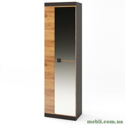 Шафа розпашна Еверест Соната-600 з дзеркалом венге темний/дуб крафт золотий