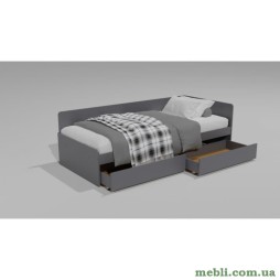 Односпальне ліжко з ящиками Еверест Соната-800 80х190 Графіт