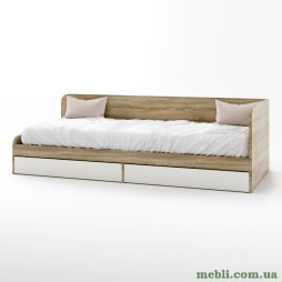 Односпальне ліжко з ящиками Еверест Соната-800 80х190 дуб сонома/білий