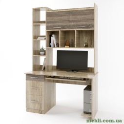 Комп'ютерний стіл з полицями Еверест Школяр-6 сонома/трюфель