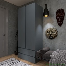 Шафа дводверна Еверест ШЛ-2 Лайт Графіт