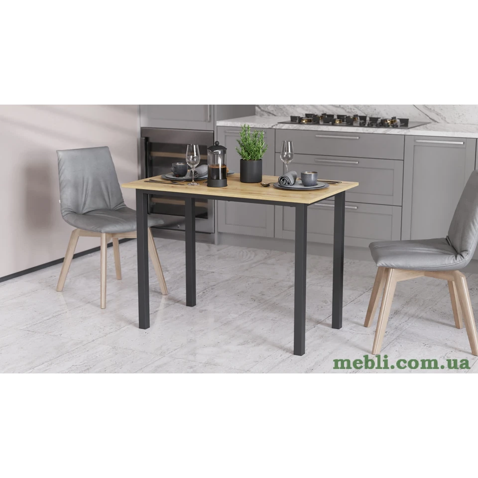 Стіл універсальний Knap Ferrum-decor 750x1000x600 Чорний метал ДСП Дуб Артизан