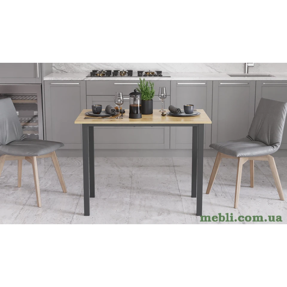 Стіл універсальний Knap Ferrum-decor 750x1000x600 Чорний метал ДСП Дуб Артизан