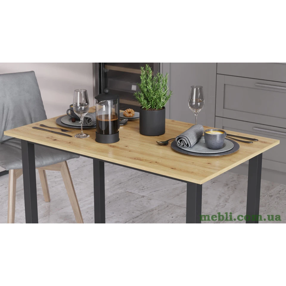 Стіл універсальний Knap Ferrum-decor 750x1000x700 Чорний метал ДСП Дуб Артизан