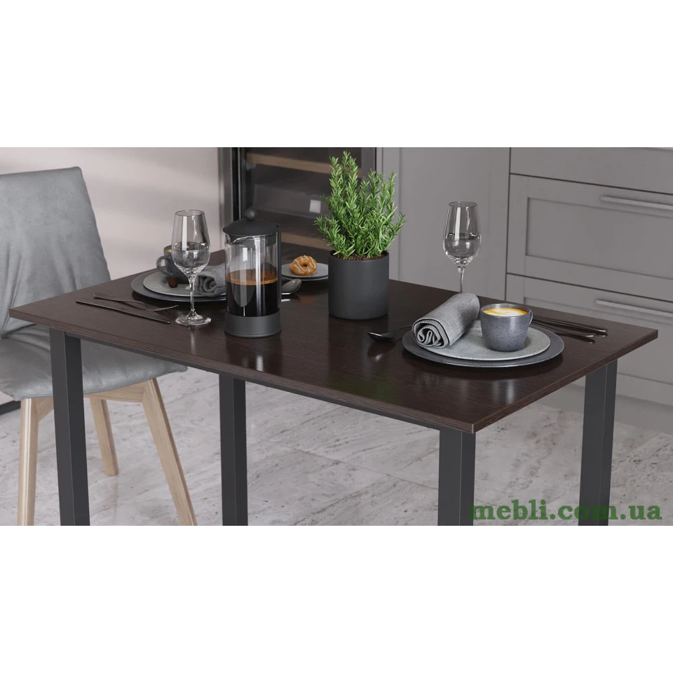 Стіл універсальний Knap Ferrum-decor 750x1200x700 Чорний метал ДСП Венге Магія