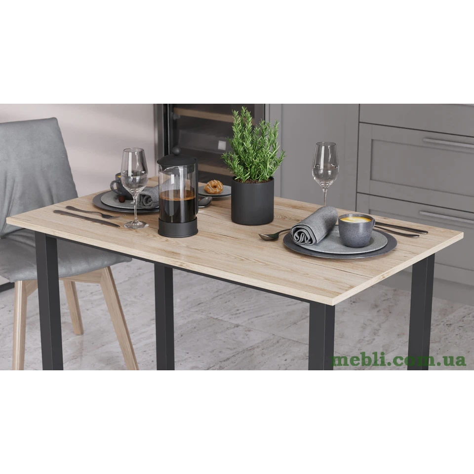 Стіл універсальний Knap Ferrum-decor 750x1200x700 Чорний метал ДСП Дуб Сан-Марино