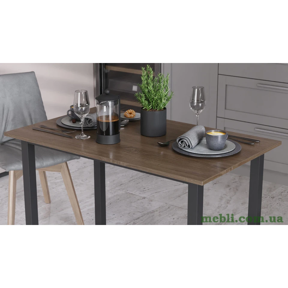 Стіл універсальний Knap Ferrum-decor 750x1200x700 Чорний метал ДСП Дуб Сонома Трюфель