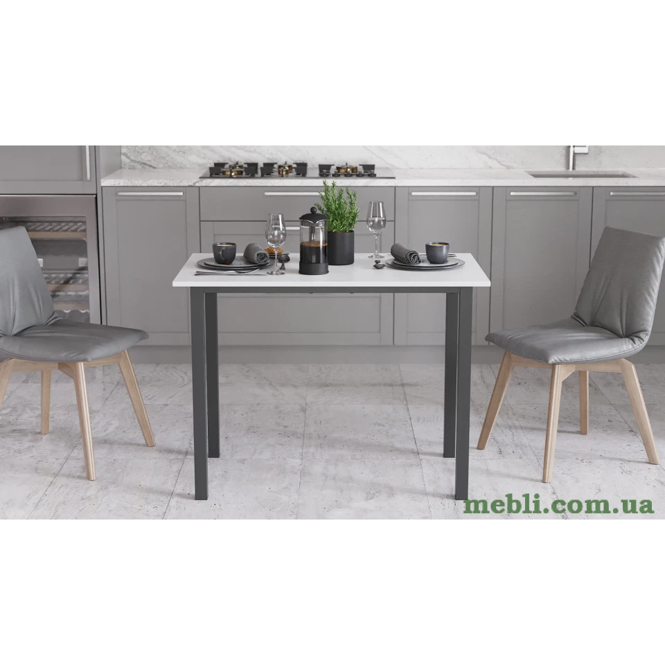 Стіл універсальний Knap Ferrum-decor 750x1400x600 Чорний метал ДСП Білий