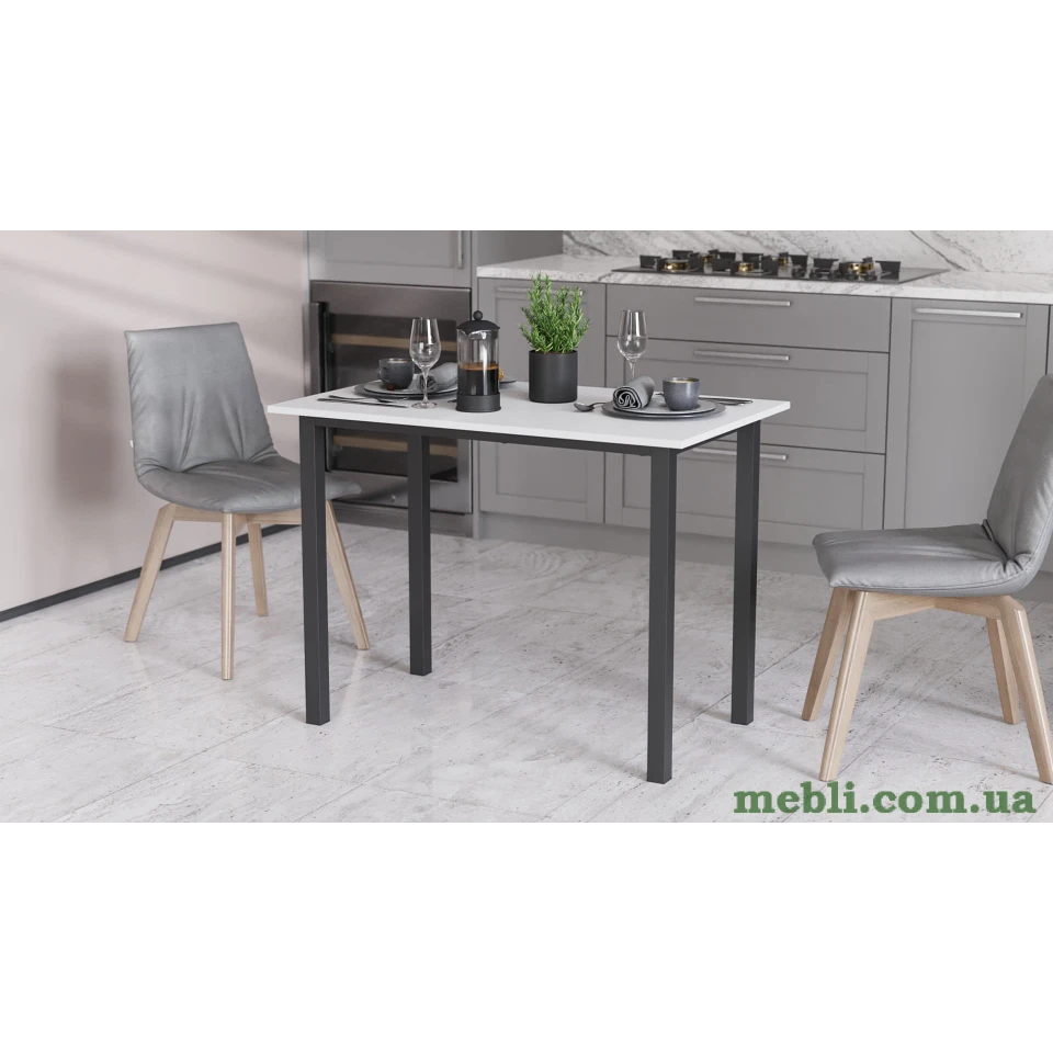 Стіл універсальний Knap Ferrum-decor 750x1400x600 Чорний метал ДСП Білий