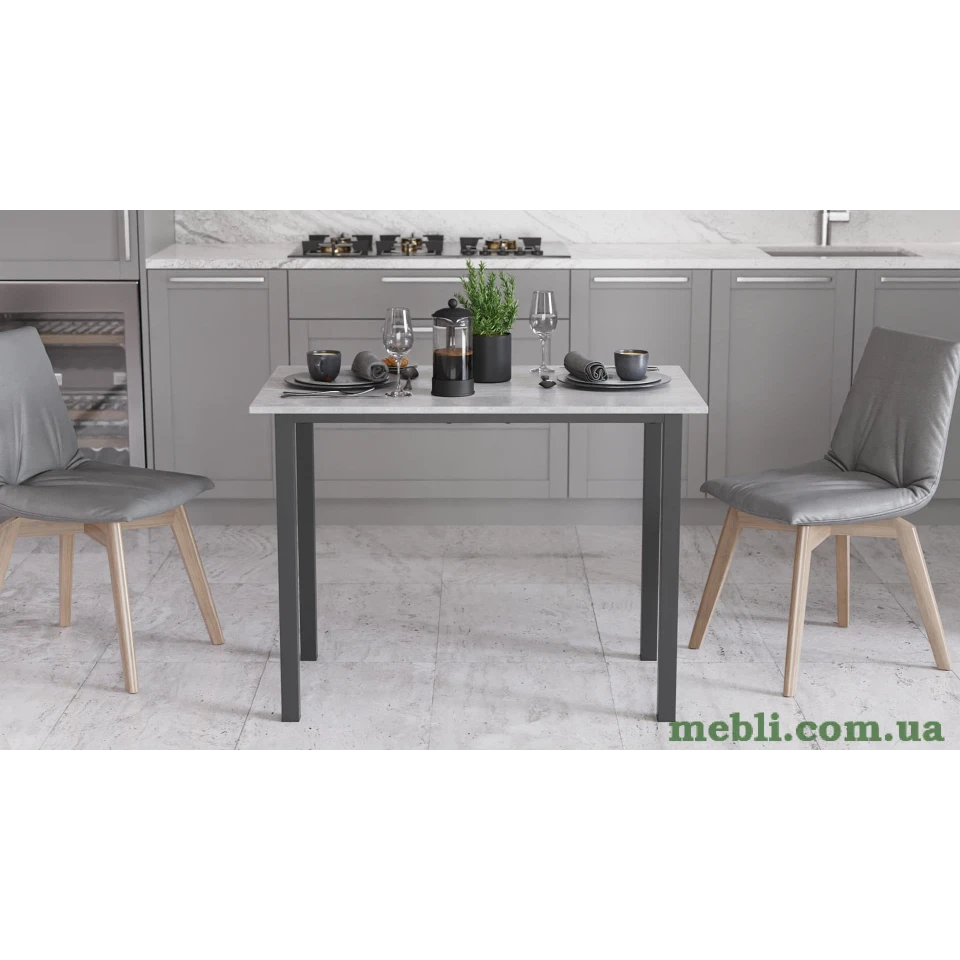 Стіл універсальний Knap Ferrum-decor 750x1400x700 Чорний метал ДСП Бетон